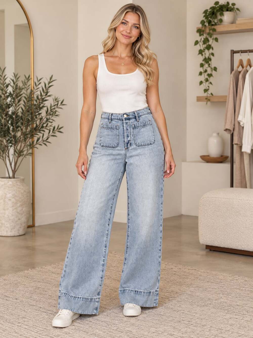 Rolla's Relaxed Sailor Long Jeans Light Blue Wide Flare Sailor Pants